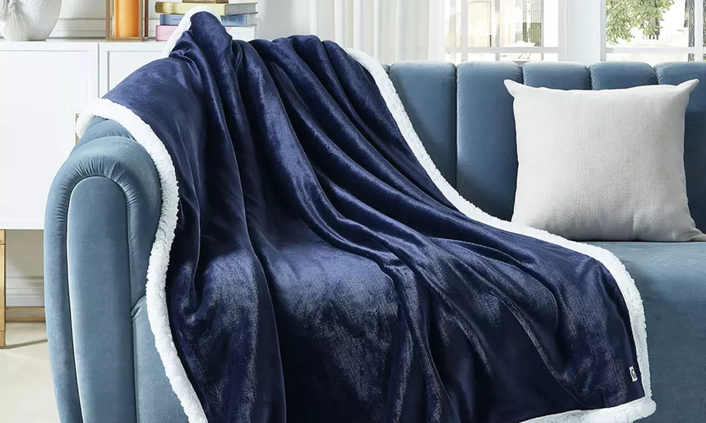 Cozy Tyme Keao Zakary Flannel Reversible Sherpa Throw - Primary Image