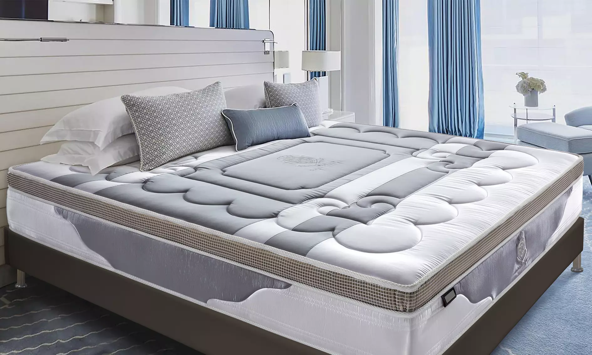 Matelas "Royal Platinium" à mémoire de forme et latex, lit et oreillers en option, 32 cm, Sampur, livraison offerte - Primary Image