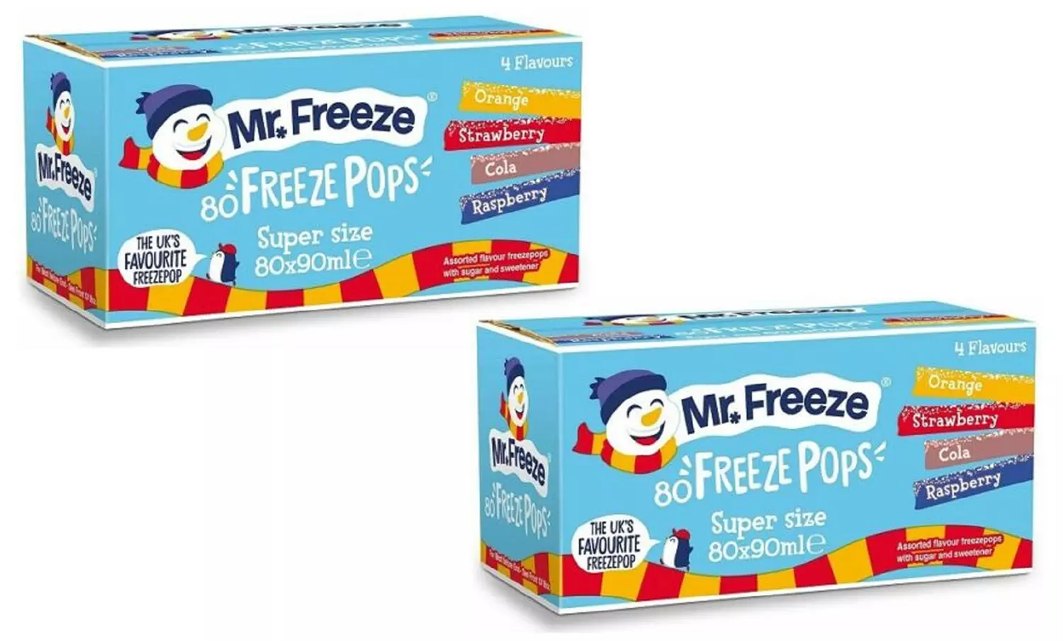 Mr Freeze Case of 80 or 160 Ice Pops 90ml - Second Medium