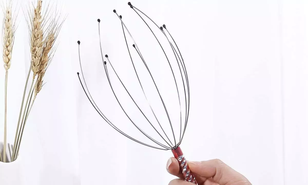 1 ou 2 masseurs de tête type pieuvre avec branches en acier et manche en bois - Image 4