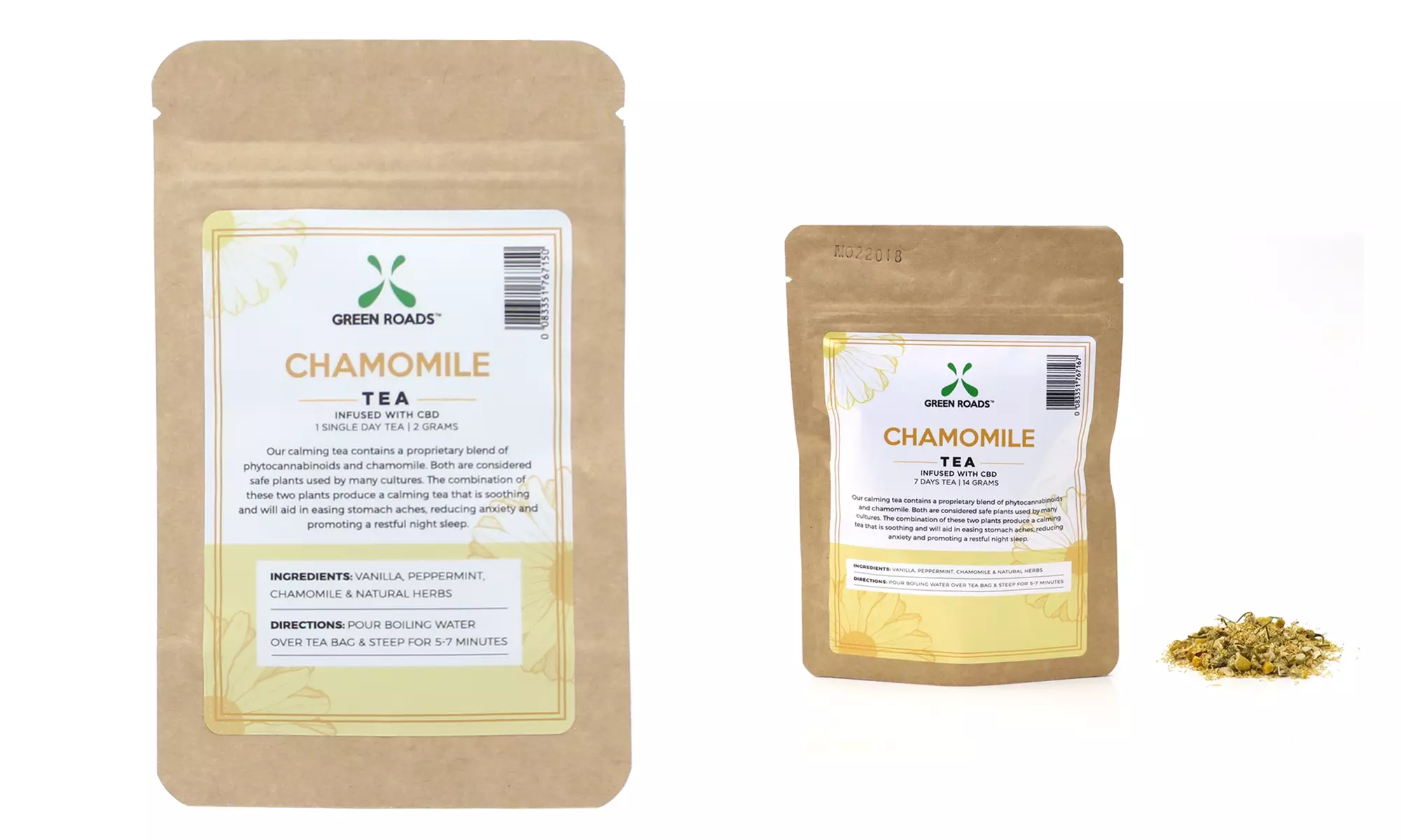 CBD Infused Chamomile Tea from Green Roads (1-, 7-, or 14-Day Supply) - Primary Image