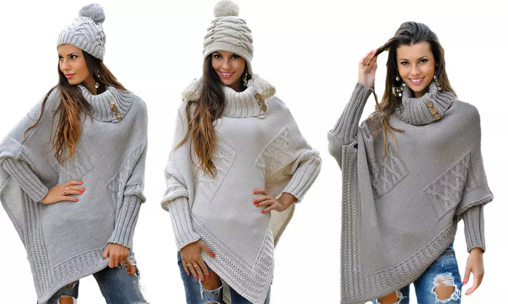 1x oder 2x Damen-Poncho in der Farbe nach Wahl - Primary Image