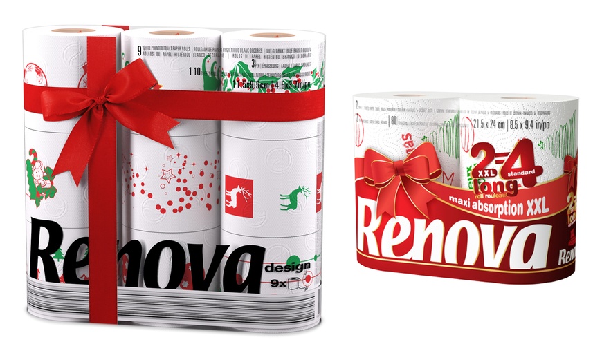 Image 1: Upto 45 Renova Christmas Toilet Paper and Kitchen Rolls