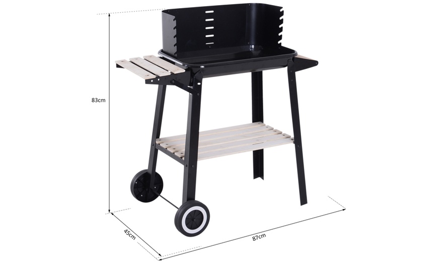 Image 9: Outsunny Trolley Barbecue Grill