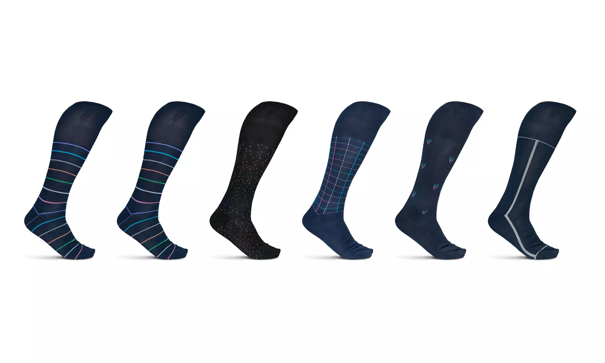 Set di 6 paia di calzini da uomo Pompea, disponibili in 2 misure e 5 modelli - Primary Image