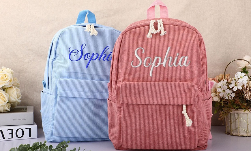 Image 4: One or Two Personalized Embroidery Backpacks in Six Fun Colors