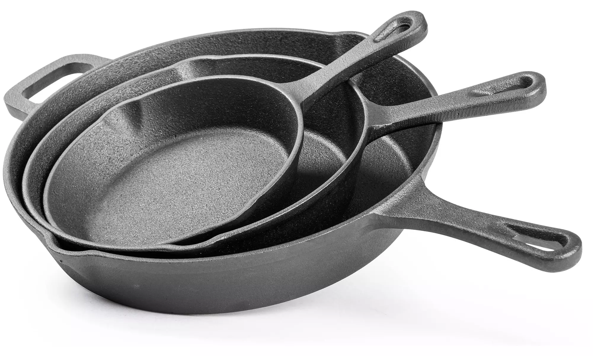 Cast Iron Pre-Seasoned Frying Pan Set (1- or 3-Piece) - Primary Image
