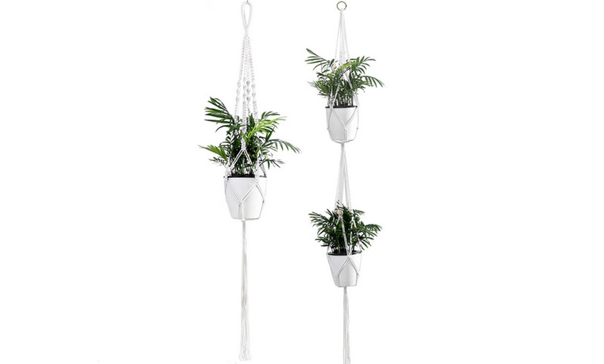 Image 9: One or Two Macramé Pot Plant Hangers