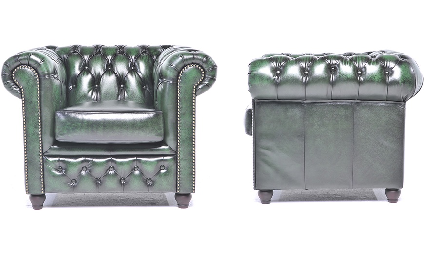 Image 10: Sofas Chesterfield en cuir authentiques 