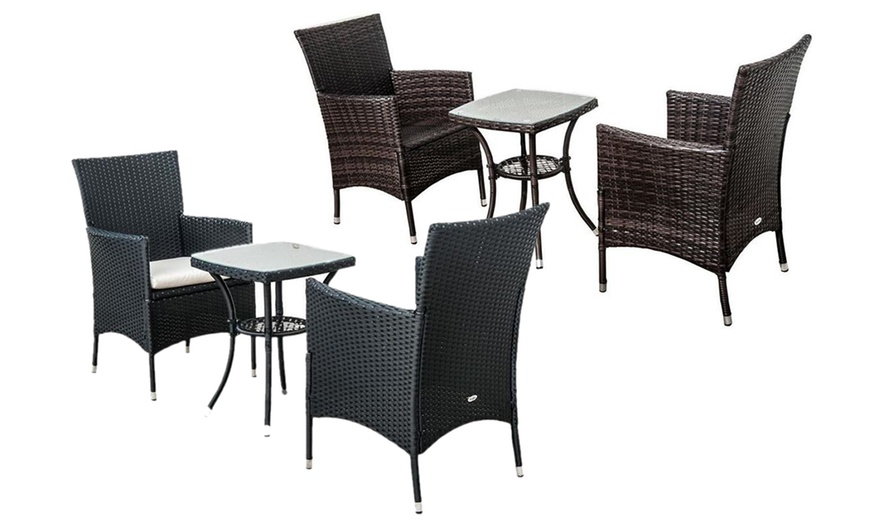 Image 3: Three-Piece Rattan Bistro Set