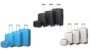 One or Four Pieces of Ultralight ABS Diamond Suitcase 