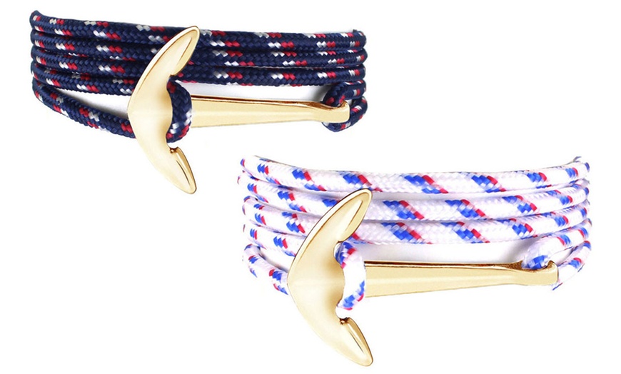 Image 13: 1, 2 ou 3 bracelets avec motif d'ancre unisexe