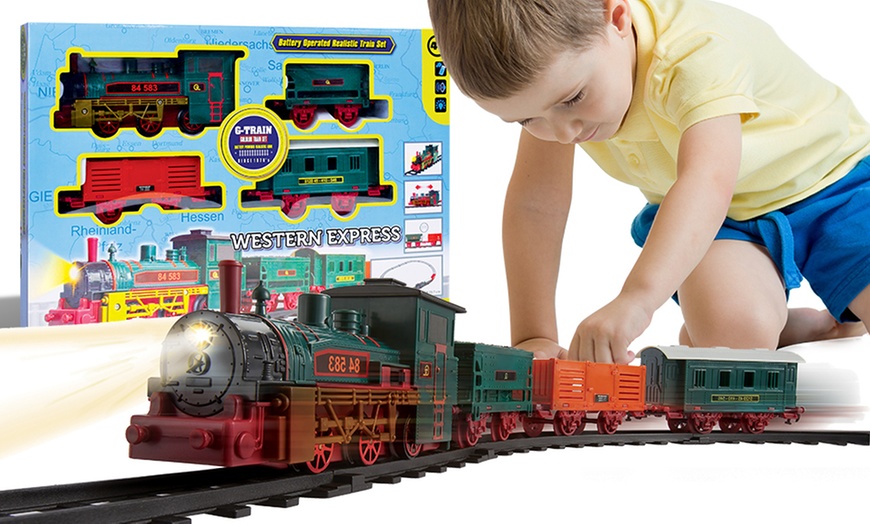 Image 1: Electric Western Train Set