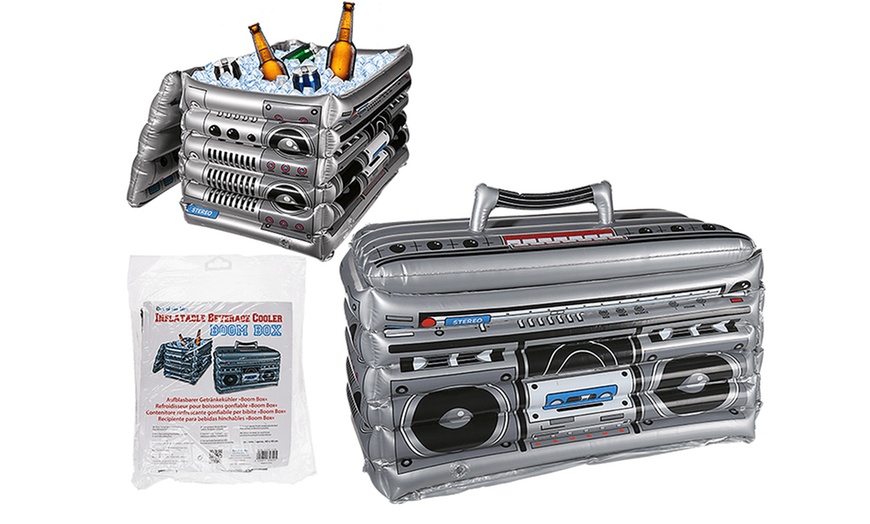 Image 1: Boom Box Inflatable Drink Cooler