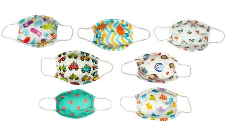 5 o 10 mascherine per bambini lavabili in lavatrice e con colori casuali