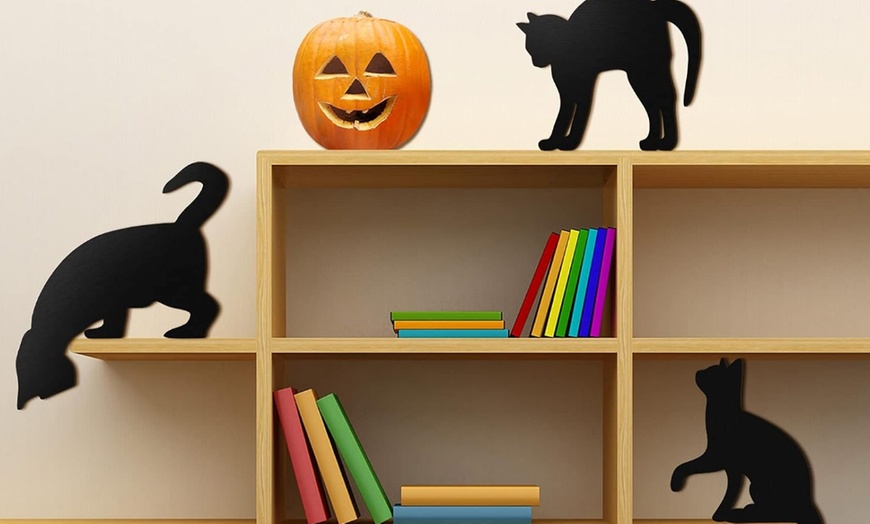 Image 2: Halloween Black Cat Door Decorations