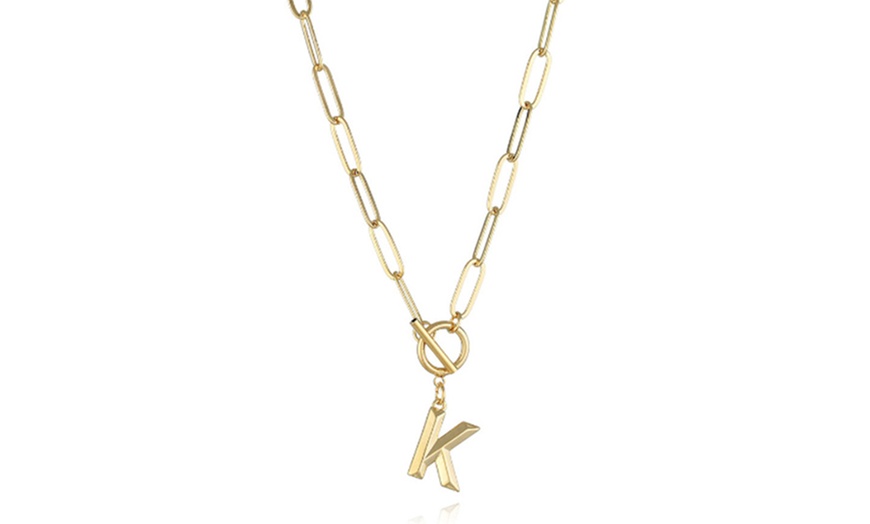 Image 13: Women's Initial A-Z Letter Necklace