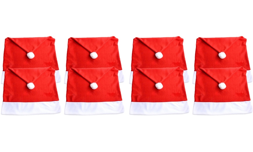 Image 7: 4x oder 8x Weihnachtliche Stuhlhussen