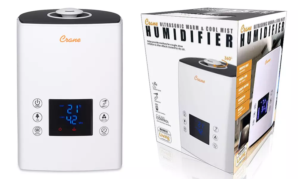 Crane Clean Control Ultrasonic Digital Warm & Cool Mist Humidifier, 1.3 Gallon - Primary Image