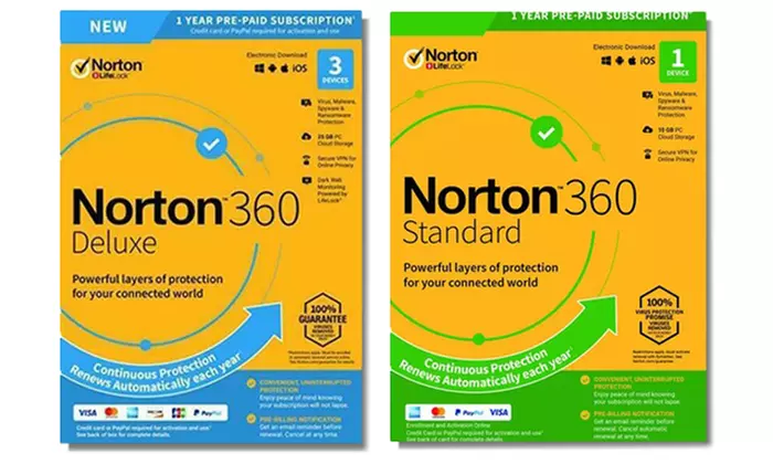 Norton 360 Standard or 360 Deluxe 2023 One-Year Subscription for One or Three Devices - Primary Image
