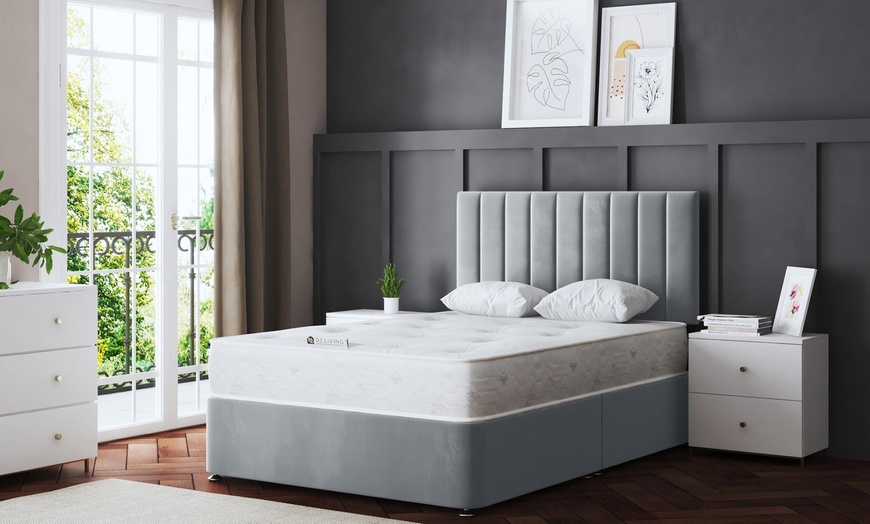 Image 5: DS Living Amelia Upholstered Panel Divan Bed with Optional Mattress
