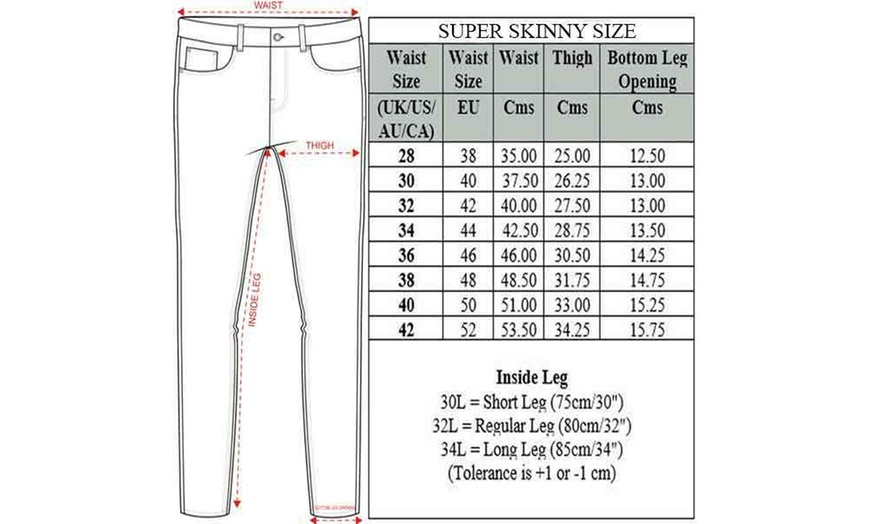 Image 2: Enzo Men's Super Stretch Skinny Denim Jeans