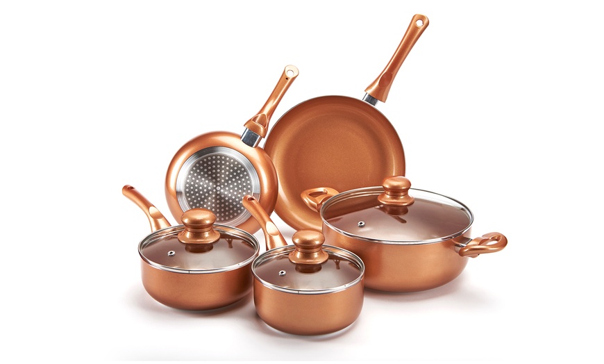 Image 2: Eight-Piece Copper Pan Set 