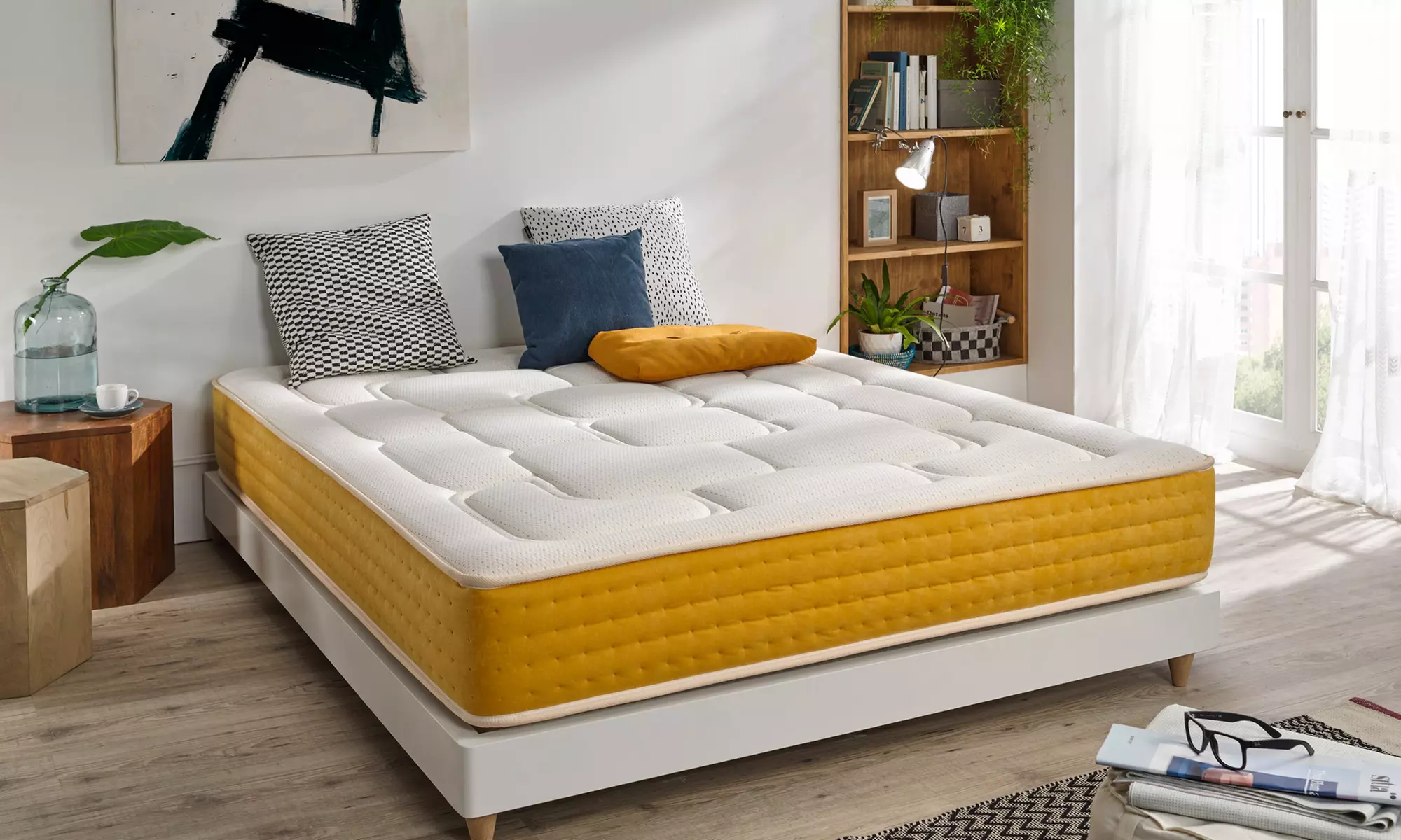 Matelas à ressorts ensachés blue gel Elite gold
