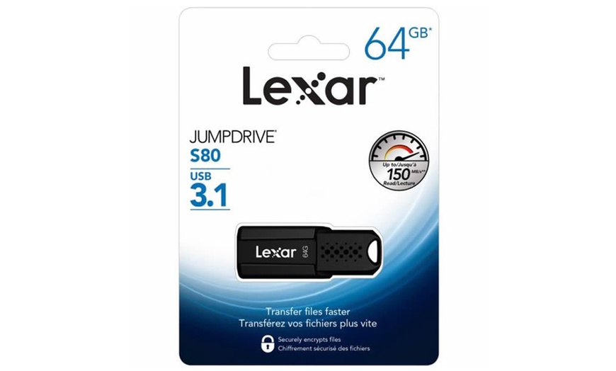 Image 4: Lexar JumpDrive S80 USB 3.1 Flash Drive or MicroSDXC Memory Card