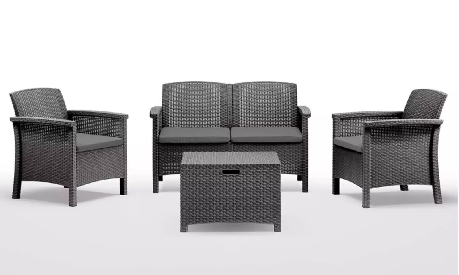Salottino da giardino Venezia Bica effetto rattan, disponibile in 3 colori, con spedizione gratuita - Primary Image