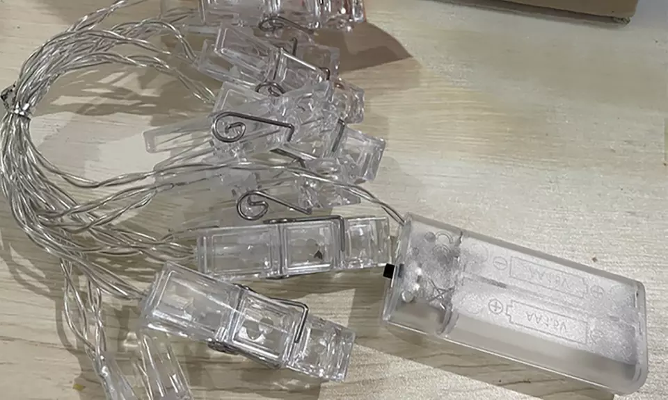 1x oder 2x LED-Lichterkette 1,5 m oder 3 m mit Fotoclips