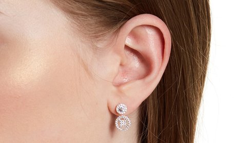 Cubic Zirconia Earring Jacket in Sterling Silver