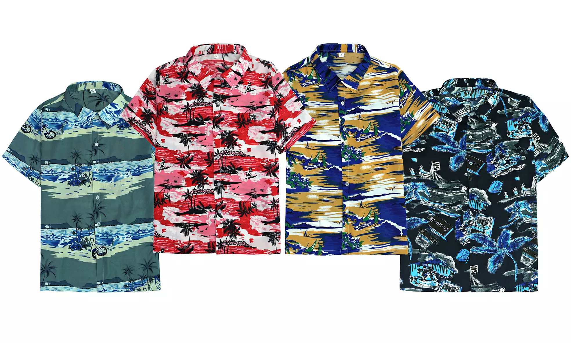 LeeHanTon Men's Hawaiian Button Down Shirt (S-4XL) - Primary Image