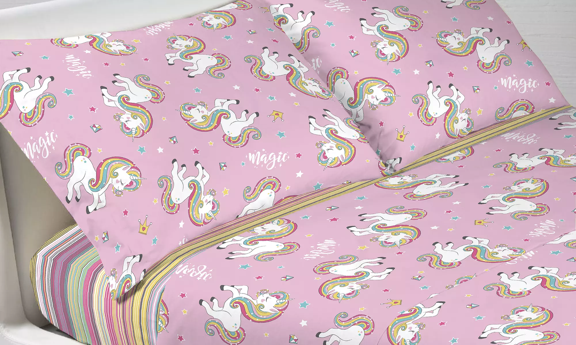 Completo Lenzuola 100% cotone Made in Italy Co.Ingros.Tex