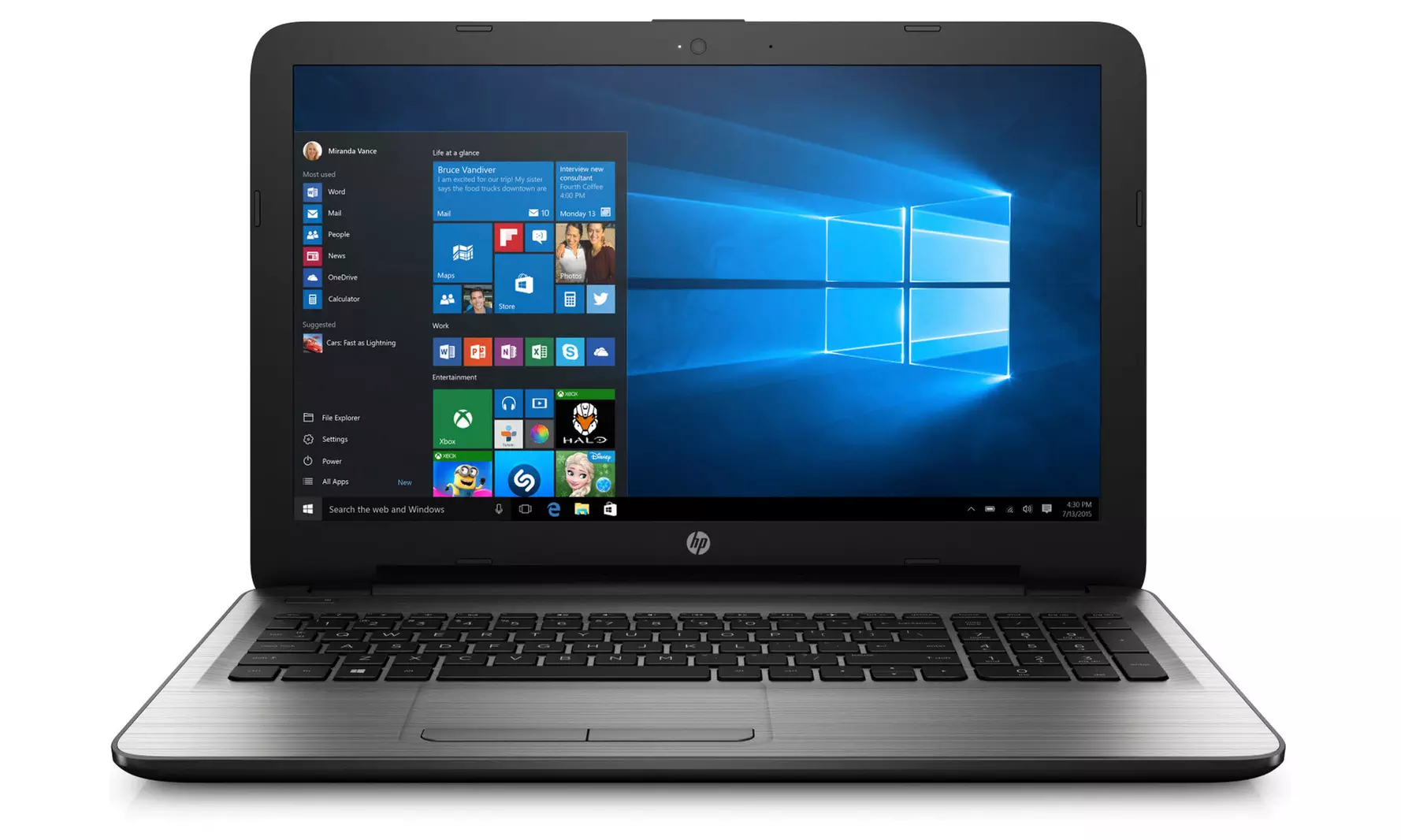 HP Notebook 15.6" Touchscreen Laptop with 2.4GHz AMD Processor, 12GB RAM, and 1TB HDD (Manufacturer Refurbished) - Primary Image