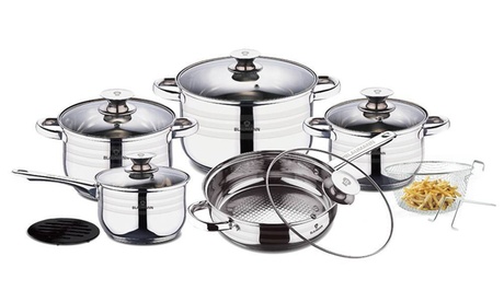 Batteria di pentole 13 pezzi Blaumann, adatta anche alla cottura ad induzione