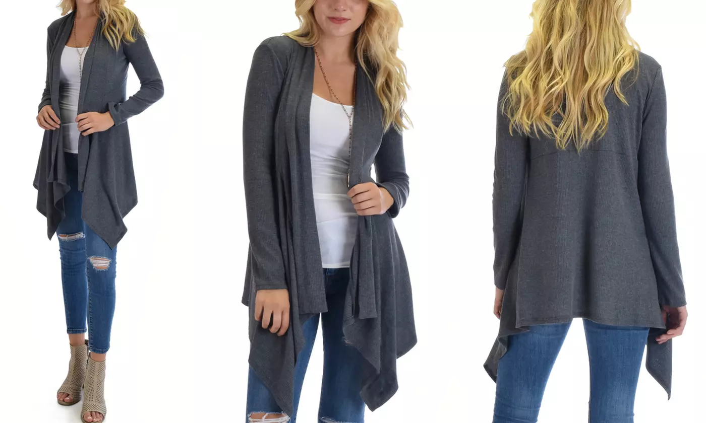 Lyss Loo Simply Amazing Ribbed Cardigan. Plus Sizes Available. - Second Medium