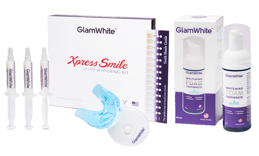 Image 1: Blanqueamiento dental Xpert Pack Glamwhite + Espuma Blanqueadora