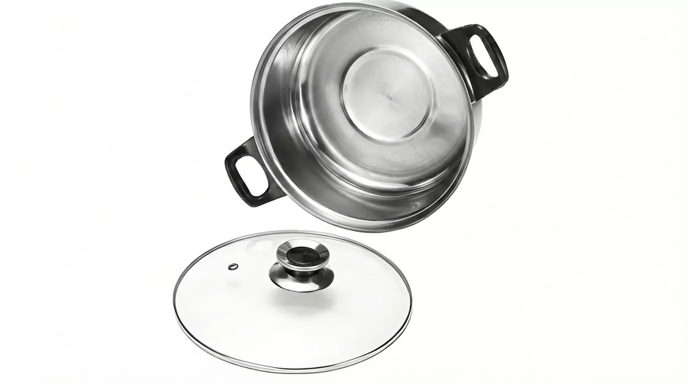 Juego de 6 cazuelas de acero inoxidable con tapas