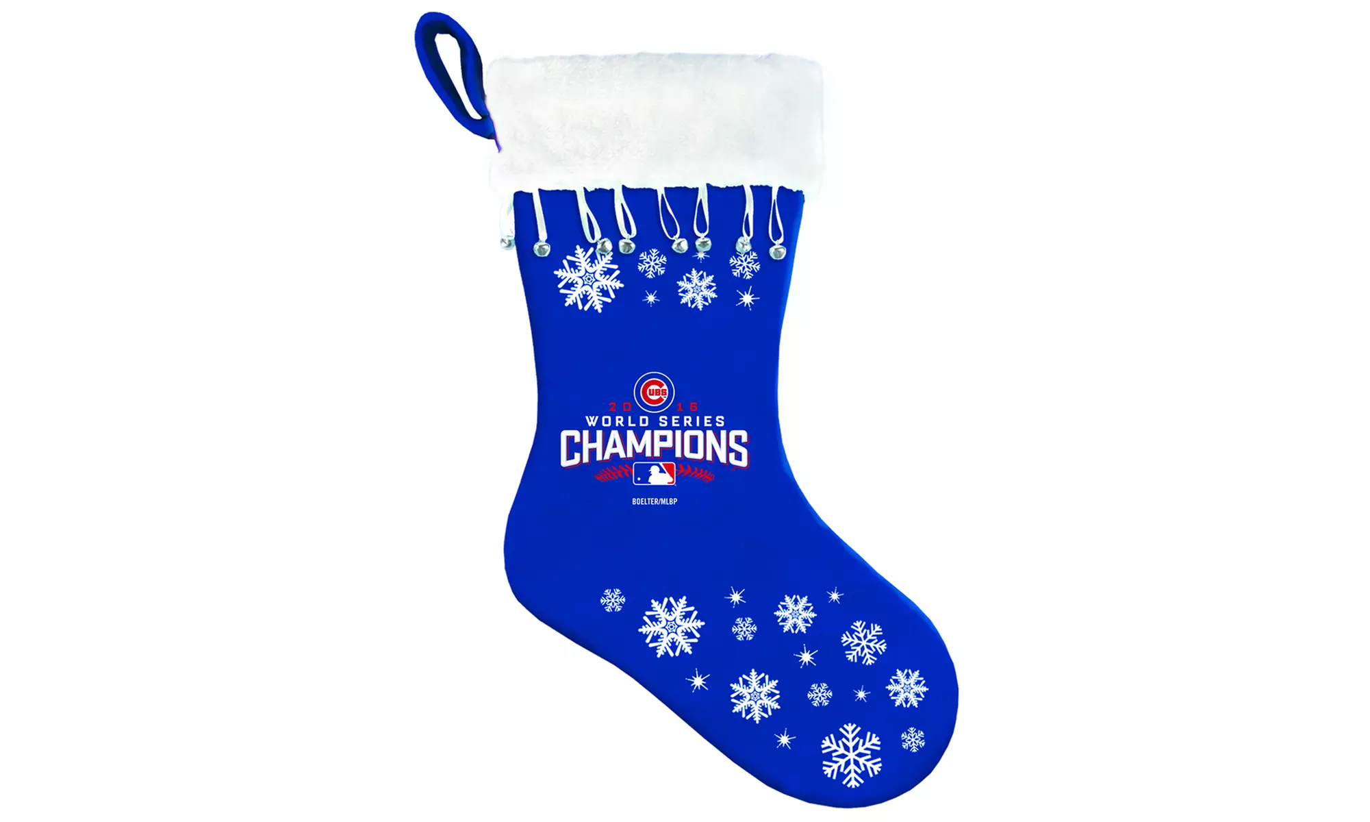 MLB Chicago Cubs World Series Christmas Stocking & Santa Hat - Second Medium