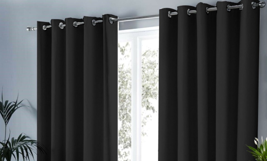 Image 2: Eyelet Blackout Curtains
