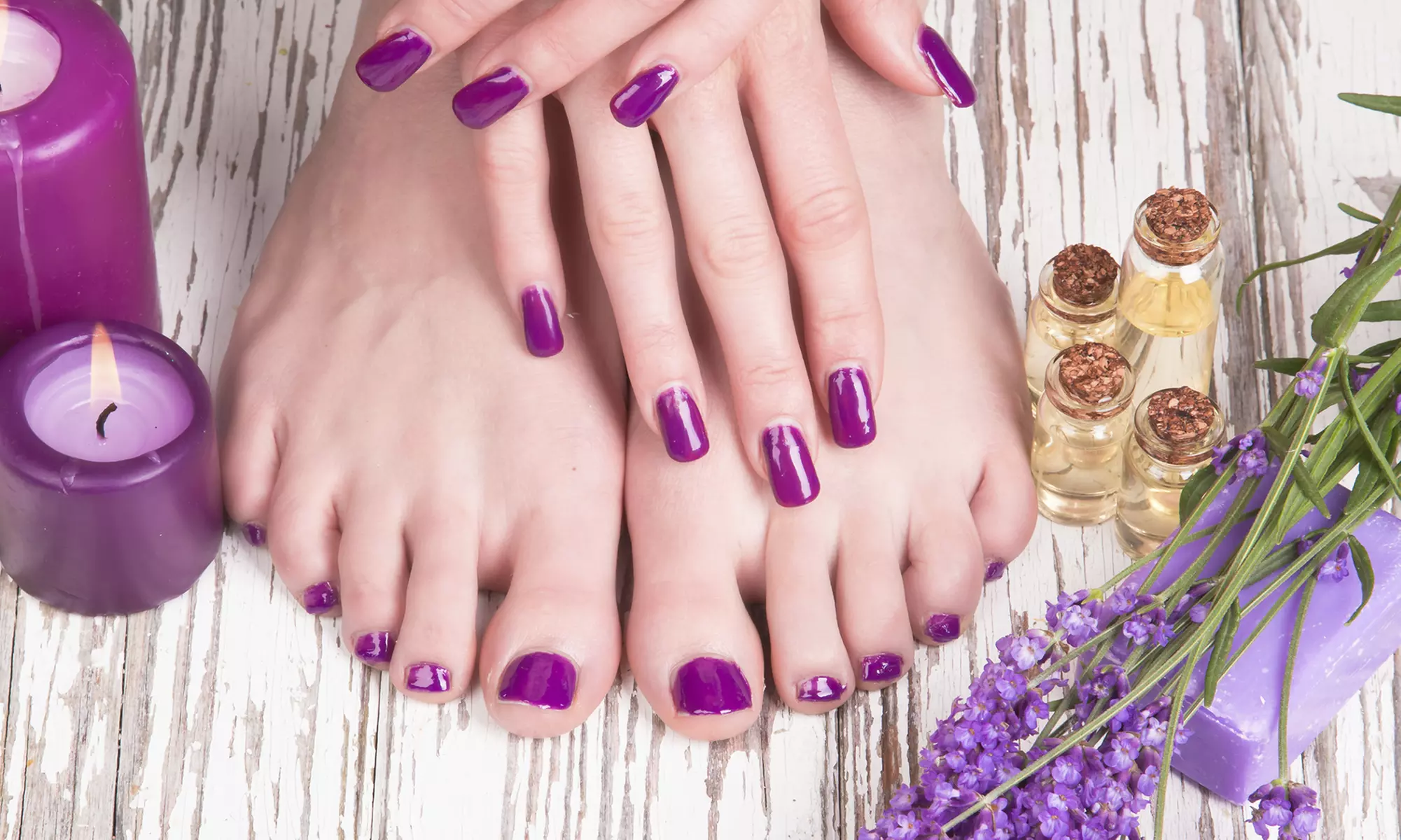 Mani-Pedis at La Vogue Salon (Up to 53% Off). Three Options Available.  - Primary Image