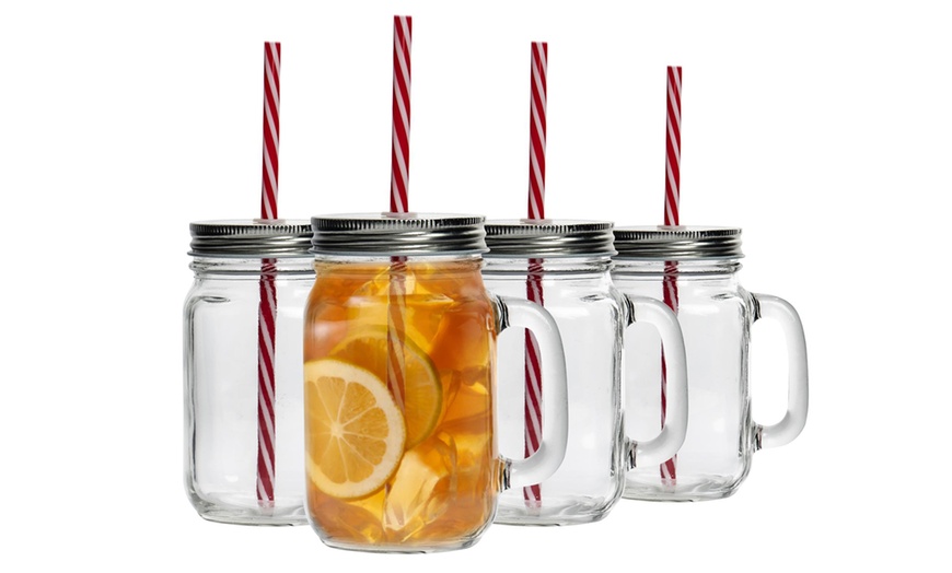 Image 4: Jam Jar Drinking Glasses