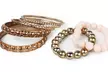 Retro Burnished Gold Inlaid Rhinestones Bangle Bracelet Set (7-Piece) - Second Medium