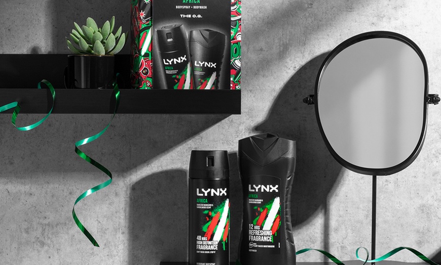 Image 1: Lynx Africa O.G. Body Wash and Body Spray Gift Set for Him