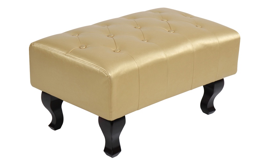 Image 12: Faux Leather Armchair and Footstool 