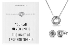  Philip Jones Sterling Silver Friendship Quote Knot Jewellery 