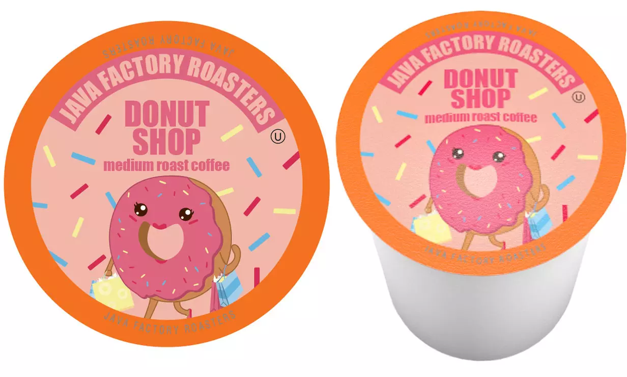 Java Factory Donut Shop Blend Medium-Roast Single-Serve Coffee Pods (80-Pack) - Second Medium