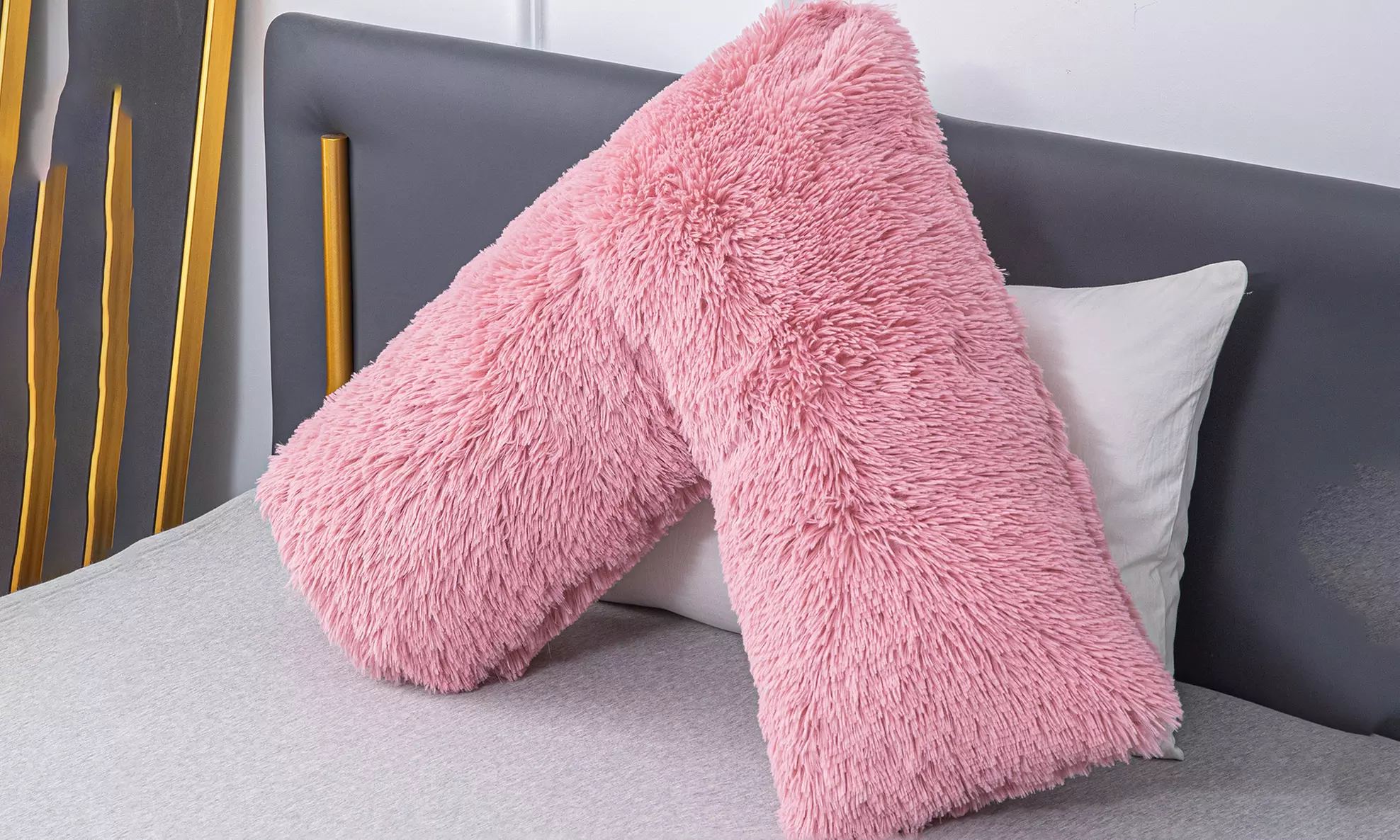 Soft and Fluffy V-Shape Fleece Pillow in choice of colours