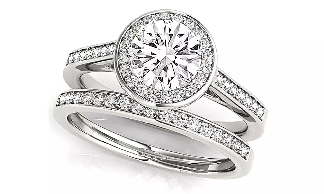 4.12 CTTW Engagement Ring Set with Swarovski Elements Crystals (2-Piece) - Primary Image